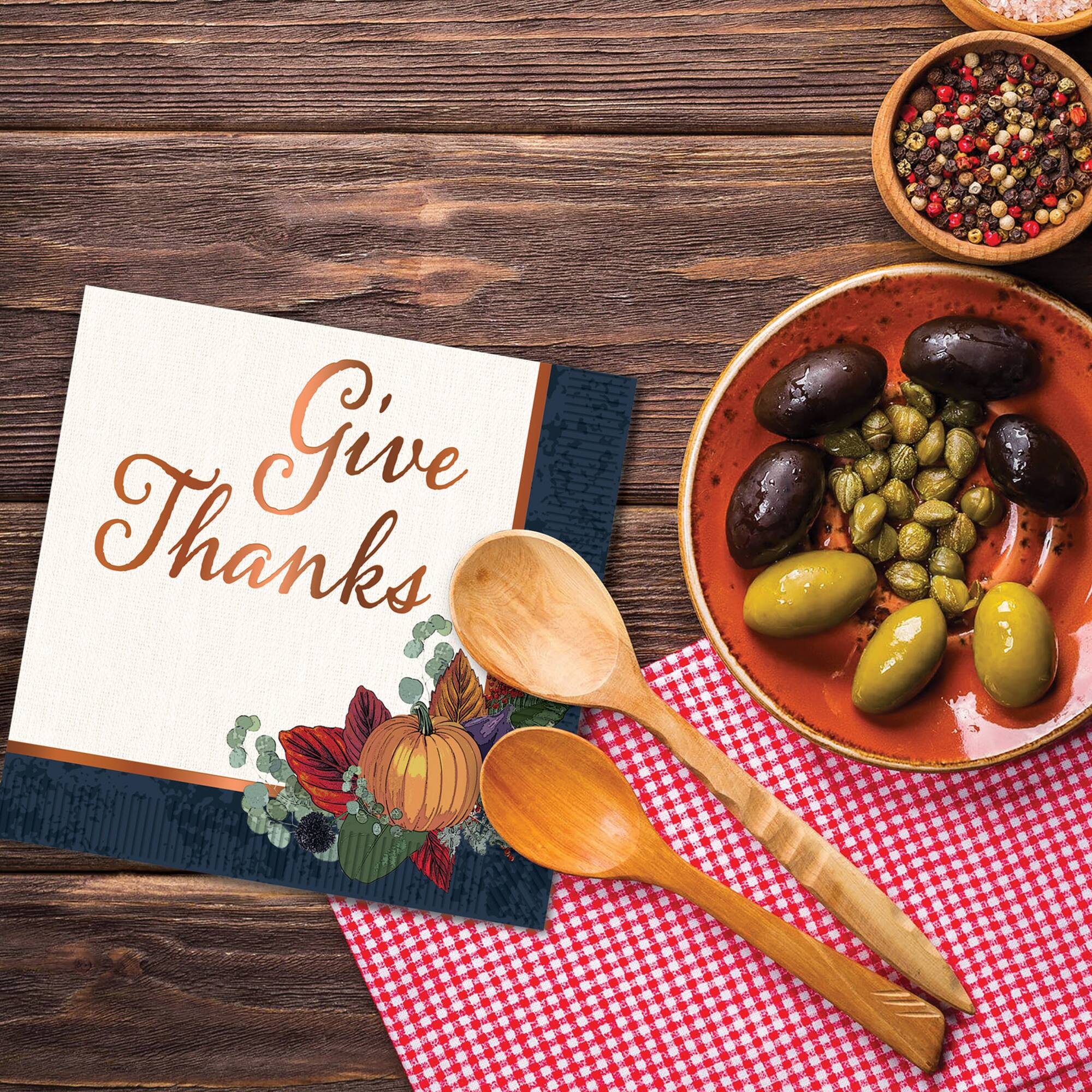 Beistle 6.5" x 6.5" Fall Thanksgiving Luncheon Napkins, 32ct.